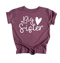 Load image into Gallery viewer, ELLA COLE COMPANY Big Sister Announcement T-Shirt for Toddler Girl- Luxury Cotton Blend Big Sister Shirt Maroon, 2T