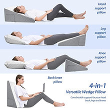 Load image into Gallery viewer, Forias Wedge Pillows 12" Bed Wedge Pillow for Sleeping Acid Reflux After Surgery Triangle Pillow Wedge for Sleeping Gerd Snoring, Air Layer Wedge Cover|Memory Foam Top
