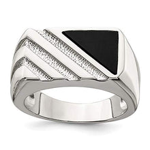 Load image into Gallery viewer, 925 Sterling Silver Mens Black Onyx Band Ring Size 9.00 Man Fine Jewelry For Dad Mens Gifts For Him