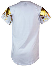 Load image into Gallery viewer, Screenshotbrand Mens Hipster Hip-Hop Premiun Tees - Stylish Longline Latest Fashion Print T-Shirts Gold Foil MD - White - Medium