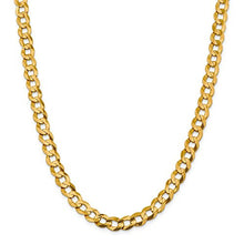 Load image into Gallery viewer, 14k Yellow Gold 9.4mm Solid Flat Cuban Chain Necklace 24 Inch Pendant Charm Curb Miami Fine Jewelry For Women Gifts For Her