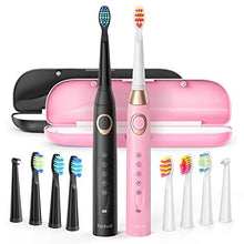 Load image into Gallery viewer, Fairywill Dual Sonic Electric Toothbrushes for Adults & Kids - 10 Brush Heads 2 Travel Cases Included, 5 Modes with Smart Timer, Rechargeable Whitening Toothbrush USB Charging Lasts 30 Days