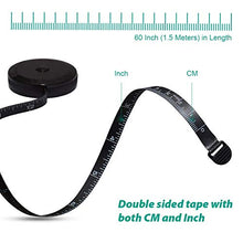 Load image into Gallery viewer, Soft Tape Measure Retractable Measuring for Body Fabric Sewing Tailor Cloth Knitting Craft Weight Loss Measurements Retractable Black Dual Sided Tape Measure Body Measuring 1 Pack