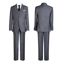 Load image into Gallery viewer, Almighty Magic Boy's Formal Suits 5 Pieces Slim Fit Suit Set Dresswear Ring Bearer Outfit Dark Gray