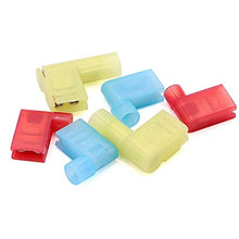 Load image into Gallery viewer, PONFY 120PCS Nylon Insulated Flag Spade Quick Disconnects Female Wire Connector 90 Degree Electrical Crimp Terminals Connector Assortment Set 22-18 16-14 12-10 Gauge