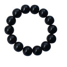 Load image into Gallery viewer, eleeColorful Power Health Tourmaline Black/Green Bigger Beads Stretch Bracelet Wristband (Black)
