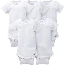 Load image into Gallery viewer, Gerber Baby 5-Pack Solid Onesies Bodysuits, White, 3-6 Months
