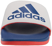 Load image into Gallery viewer, adidas Men's Adilette Comfort Slides Sandal, White/Team Royal Blue/Solar Red, 6