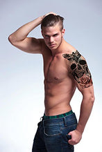 Load image into Gallery viewer, Playmax 8 Sheets of Stylish Waterproof Large Snake Koi Fish Skull Owl Wolf Mechanical Arm Devil Biker Gym Lover Body Arms Shoulders Chest Back Temporary Tattoo Stickers for Teens Guys Boys Men
