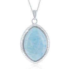 Load image into Gallery viewer, Sterling Silver Natural Larimar Marquise 18" Pendant Necklace