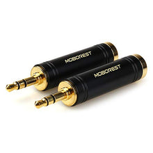Load image into Gallery viewer, MOBOREST 3.5mm M to 6.35mm F Stereo Pure Copper Adapter, 1/8 Inch Plug Male to 1/4 Inch Jack Female Stereo Adapter, Can be Used for Conversion Headphone adapte, amp adapte, Black Fashion 2-Pack