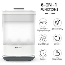 Load image into Gallery viewer, HAUTURE Baby Bottle Sterilizer and Dryer, 6-in-1 Electric Steam Sterilizer for Baby Bottles, Pacifier, Breast Pump- Touch Screen & Auto-Off Bottle Sanitizer, White