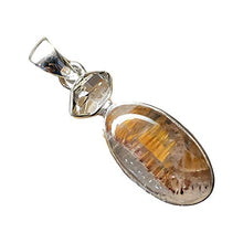 Load image into Gallery viewer, Natural Cacoxenite, Herkimer Diamond 925 Solid Sterling Silver Pendant 35mm