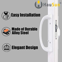 Load image into Gallery viewer, Patio Door Handle Set + Mortise Lock 45° Perfect Replacement for Sliding Glass Door Fits 3-15/16” Screw Hole Spacing, Non-keyed with Mortise Latch Locks,White Diecast,Reversible Design(Non-Handed)