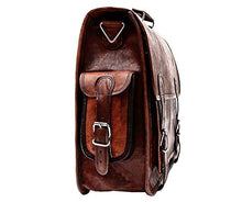 Load image into Gallery viewer, Handmade World Brown Leather Messenger Bag For Men 18 Inch Big Women Shoulder Cross Body Brown Laptop Computer Briefcase Bag - Best Vintage Look
