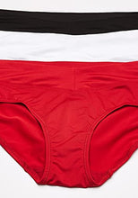 Load image into Gallery viewer, Warner's Women's Blissful Benefits No Muffin Top 3 Pack Hipster Panties, White/Black/red, L