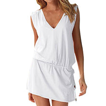 Load image into Gallery viewer, LAPAYA Women's Swim Beach Dress Deep V Neck Open-Back Beach Cover Up Beach Skirt, White, 2-6 ¡