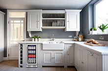 Load image into Gallery viewer, Kalamera 15 & 24 inch 96 or 154 Cans Capacity Beverage Cooler - Built in Counter or Freestanding - for Soda, Water, Beer or Wine - For Kitchen or Bar with Blue Interior Light