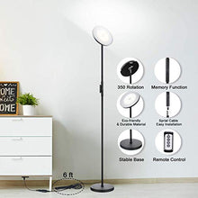 Load image into Gallery viewer, 2PCS, 1Silvery Grey+1Black, JOOFO Floor Lamp,30W/2400LM Sky LED Modern Torchiere 3 Color Temperatures Super Bright Floor Lamps-Tall Standing Pole Light with Remote & Touch Control