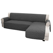 Load image into Gallery viewer, Easy-Going Sofa Slipcover L Shape Sofa Cover Sectional Couch Cover Chaise Lounge Cover Reversible Sofa Cover Furniture Protector Cover for Pets Kids Children Dog Cat (X-Large, Dark Gray/Dark Gray)