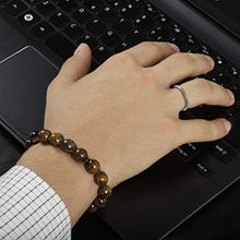 Load image into Gallery viewer, PERA PETRA Tiger Eye Bracelet - Crystal Bracelet for Women, Beaded Spiritual Bracelets for Men, 10mm Beads Natural Stone Macrame Bracelet, with Citrine Gemstone Necklace Gift