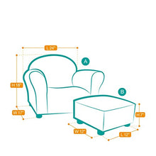 Load image into Gallery viewer, Keet Plush Childrens Set, Sofa, Chair and Ottoman, Brown