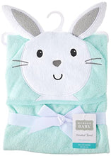 Load image into Gallery viewer, Hudson Baby Unisex Baby Cotton Animal Face Hooded Towel, Mint Bunny, One Size