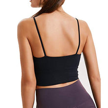 Load image into Gallery viewer, Lemedy Women Padded Sports Bra Fitness Workout Running Shirts Yoga Tank Top (S, Black)