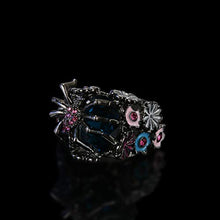Load image into Gallery viewer, Goddesslili Spider Flower Rings for Women Men Unisex, Retro Sapphire Wedding Engagement Anniversary Luxury Gift, 2019 Rose Gold