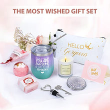 Load image into Gallery viewer, Birthday Gifts for Women Best Friends Gifts Thank You Gifts Get Well Soon Gifts Relaxing Birthday Gifts - You are Awesome Wine Tumbler Inspirational Gifts, Coworker, Mom, Wife, Sister, 12oz