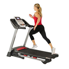 Load image into Gallery viewer, Sunny Health & Fitness Electric Folding Treadmill with LCD and Pulse Monitor, 265 LB Max Weight, Tablet Holder, Bluetooth Speakers and USB Charging - SF-T7917,Black