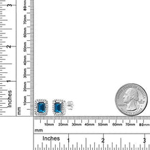Load image into Gallery viewer, Gem Stone King 925 Sterling Silver London Blue Topaz Earrings For Women (4.45 Cttw, Gemstone Birthstone, 8X6MM Emerald Cut)