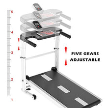 Load image into Gallery viewer, SAQIMA Folding Treadmill for Home Portable Walking Treadmill Running Exercise Machine Compact LED Display Treadmill for Home Gym Fitness Workout Jogging Walking with Tablet Stand, 5 Levels Adjustable