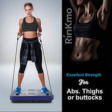 Load image into Gallery viewer, RINKMO Vibration Plate Exercise Machines with Resistance Bands, Whole Body Workout Vibrating Plateform with Bluetooth Speaker LED Light Bar for Home Fitness Training Equipment and Weight Loss Blue