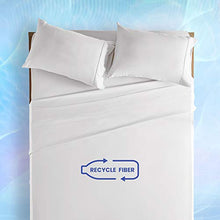 Load image into Gallery viewer, SLEEP ZONE Bed Sheet Set Repreve Microfiber Bedding Sheets Ultra Soft Wrinkle Free Hypoallergenic Fade Resistant with Deep Pocket Easy Care, White, Queen