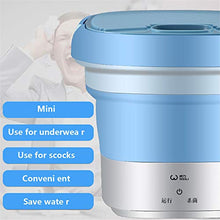 Load image into Gallery viewer, ETE ETMATE Portable Washing Machine Mini Foldable Washer, Ultrasonic Cleaning Machine, Automatic Underwear Convenient Laundry for Camping Apartments Dorms RV Business Trip (Blue)