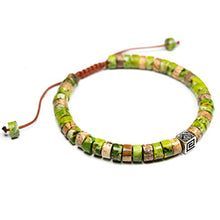 Load image into Gallery viewer, Elegant Green Imperial Jasper Bracelet - Handcrafted Natural Gemstone Beaded Tibetan Style Jewelry for Men &Women
