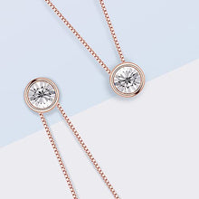 Load image into Gallery viewer, Dainty Cubic Zirconia Solitaire Necklace - Rose Gold Plated Fake Diamond Pendant Necklace, Simple Jewelry for Women And Girls.