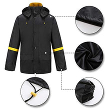 Load image into Gallery viewer, Ourcan Rain Suits for Men Fishing Rain Gear for Men Waterproof Lightweight Rain Coats for Men Waterproof with Hood and Pants (Black, S)