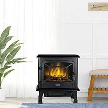 Load image into Gallery viewer, TURBRO Suburbs TS20 Electric Fireplace Heater, Freestanding Fireplace Stove with Realistic Dancing Flame Effect - CSA Certified - Overheating Safety Protection - Easy to Assemble - 20" 1400W Black