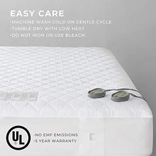 Load image into Gallery viewer, MP2 Heated Mattress Pad Queen with 5 Heat Settings and 10 Hours Auto Shut Off Dual Controllers Electric Mattress Cover | Fit up to 18" Bed Warmer with Deep Pocket 60 x 80