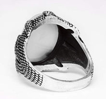 Load image into Gallery viewer, Falcon Jewelry Men's Sterling Silver Ring, Real Natural Yemeni Agate Gemstone Stone Will be Similar, Free Express SHİPPİNG, Solid Sterling Silver Men Ring