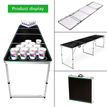 Load image into Gallery viewer, Wodesid 8FT Portable Beer Pong Tables with Carrying Handle Tailgate Desk Lightweight Adjustable Height Aluminum Folding Flip Cup Table for Indoor Outdoor, Picnic Party Camping (2.4m Games Table)
