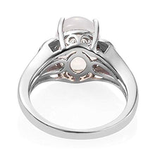 Load image into Gallery viewer, 925 Sterling Silver Platinum Plated Rainbow Moonstone Rhodolite Garnet Statement Ring Size 8