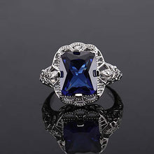 Load image into Gallery viewer, Huge Natural 3.5Ct Tanzanite Silver Ring Women Wedding Engagement (mazarine #8)