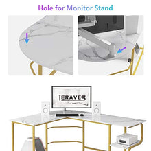 Load image into Gallery viewer, Teraves Reversible L Shaped Desk with Shelves Round Corner Computer Desk Gaming Table Workstation for Home Office