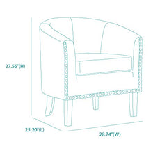 Load image into Gallery viewer, BELLEZE Modern Tub Barrel Accent Chair Upholstered Linen with Nail Head, Beige