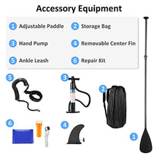 Load image into Gallery viewer, Caroma 126inch Inflatable Stand Up Paddle Board, Premium SUP Accessories, Bottom Fin for Paddling, Leash, Hand Pump and Backpack, Non-Slip Deck, Youth & Adult Standing Boat (Navy Blue, 126inch)