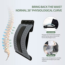 Load image into Gallery viewer, Back Stretching Device,Back Cracker Massager for Bed & Chair & Car,Multi-Level Lumbar Support Stretcher Spinal, Lower and Upper Muscle Pain Relief(Gray Black)