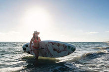 Load image into Gallery viewer, Dunnrite Products Inflatable Stand Up Paddle Board Kit (SUP with Paddle, Backpack Travel Bag, Pump, Fins, & Coiled Leash) (Floral)